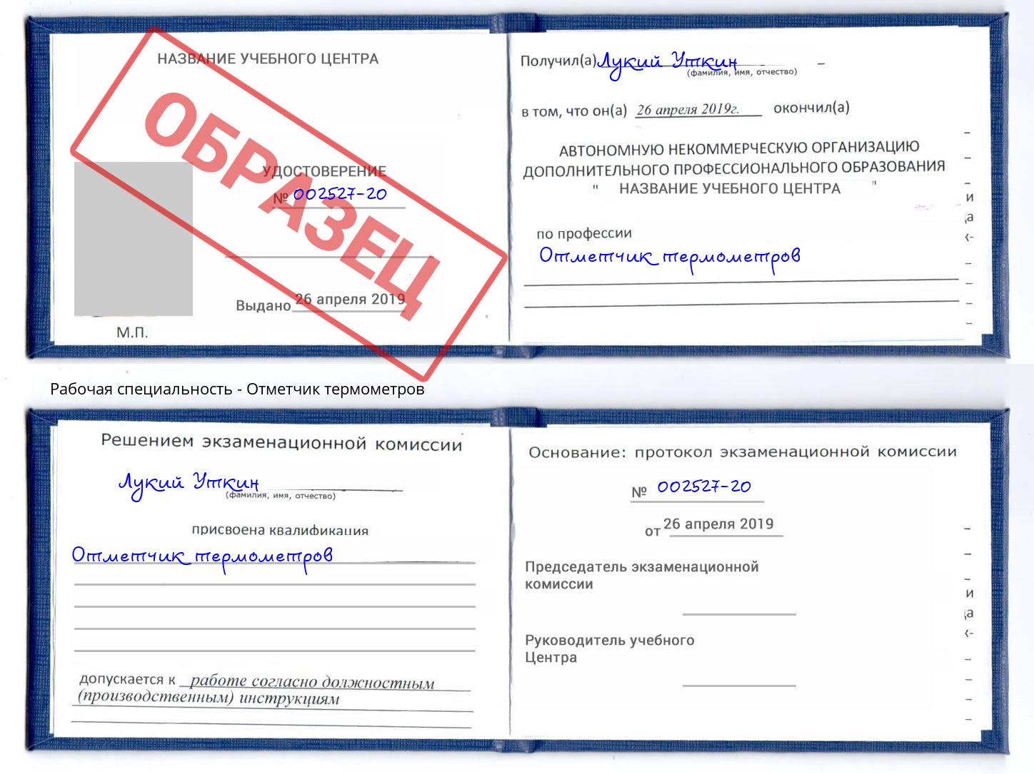 Отметчик термометров Шелехов