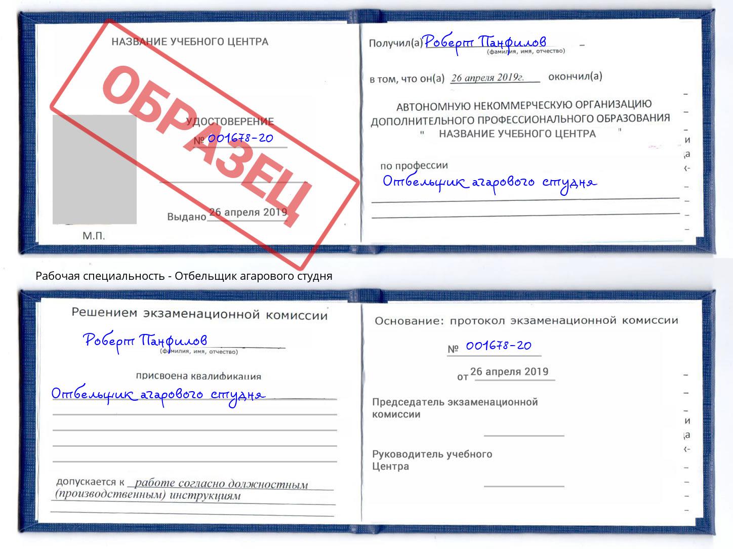 Отбельщик агарового студня Шелехов